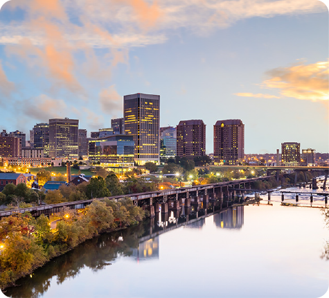 View of riverfront in Richmond