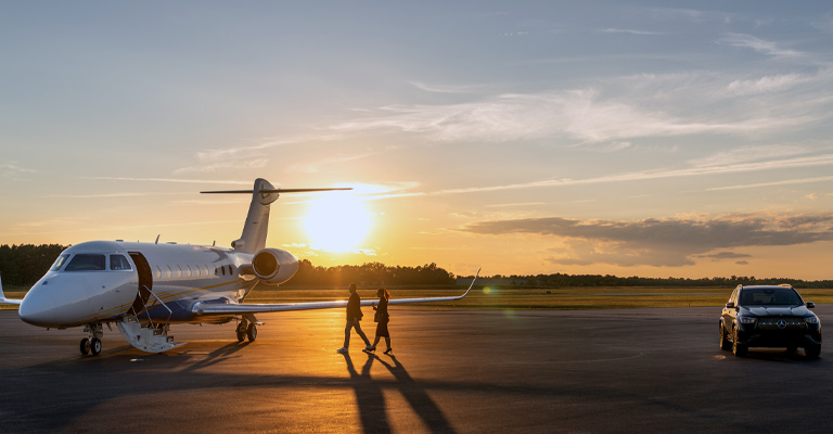 sunset with plane